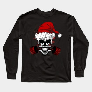 Christmas Santa Deadlift Barbell Long Sleeve T-Shirt